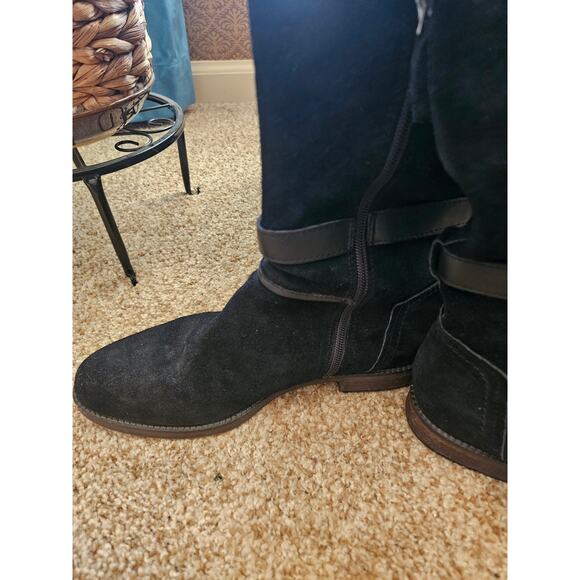 Franco Sarto Black Suede Knee-High Boots – Size 8 - Picture 3 of 8